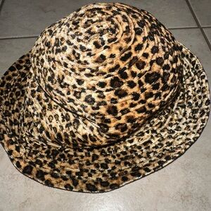 Leopard Print Bucket Fedora-Style Hat